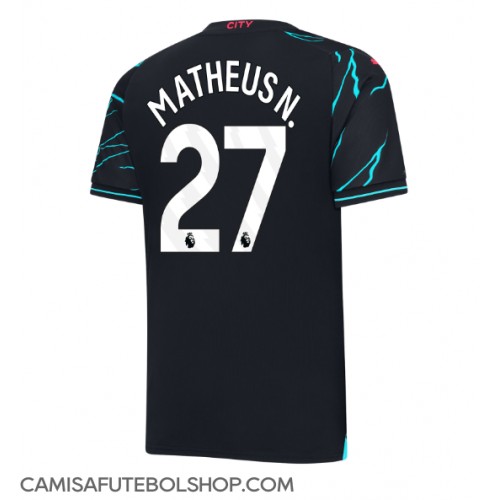 Camisa de time de futebol Manchester City Matheus Nunes #27 Replicas 3º Equipamento 2023-24 Manga Curta
